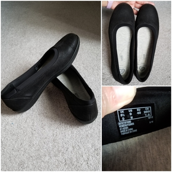 Cloudsteppers by Clarks Womens Black Platform Slip-On Casual Shoes Soft Cushion - Picture 5 of 8